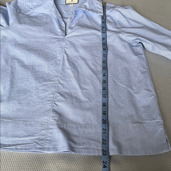 Tuckernuck Blue Pinstripe Popover Tunic Top Blouse Size XS - Picture 7 of 8